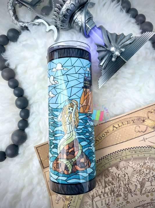 Mermaid stained glass -20oz