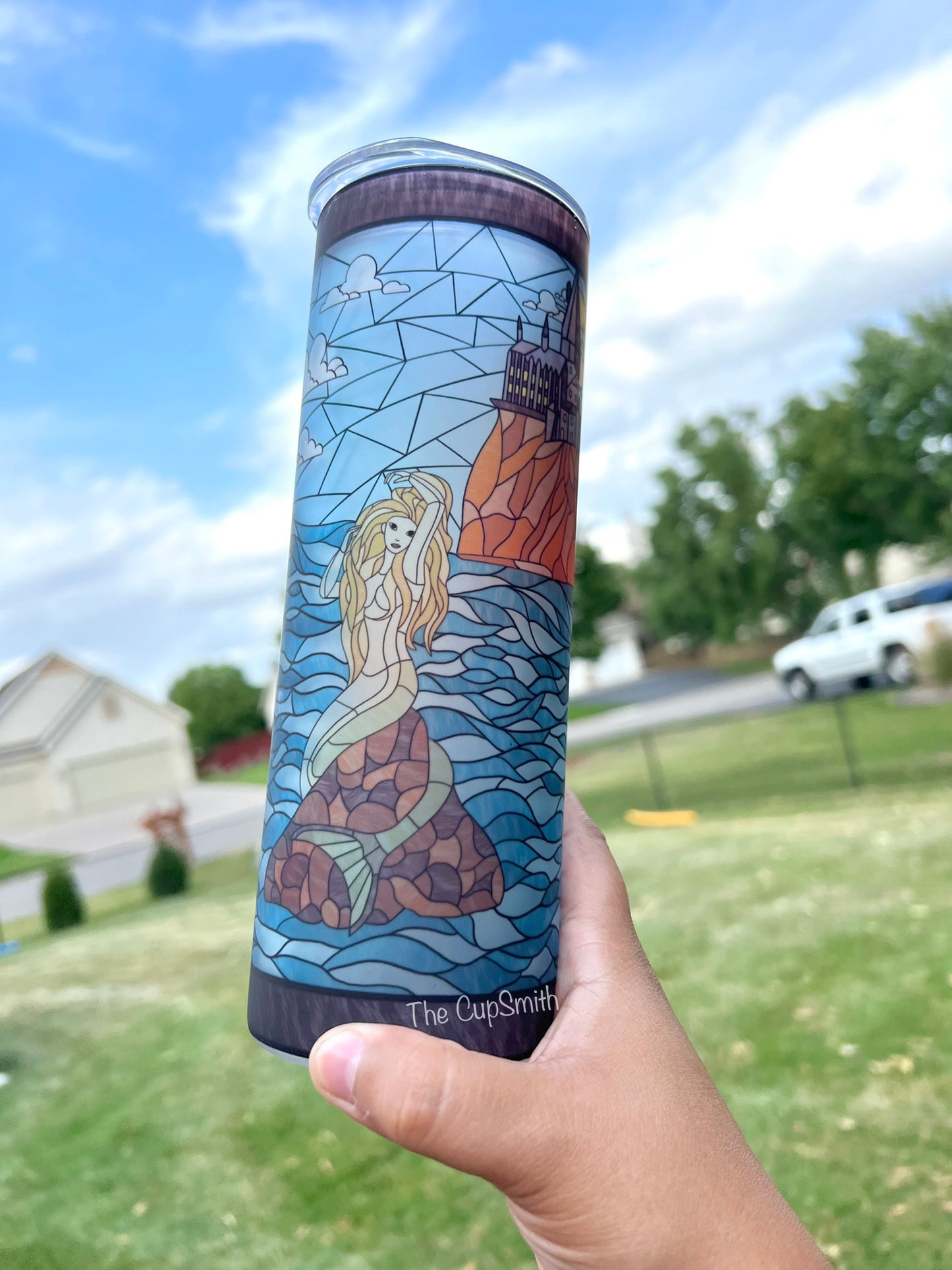 Glass Mermaid tumbler