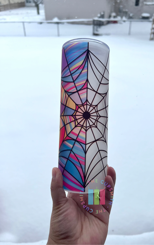 Wednesday stained glass window glass tumbler